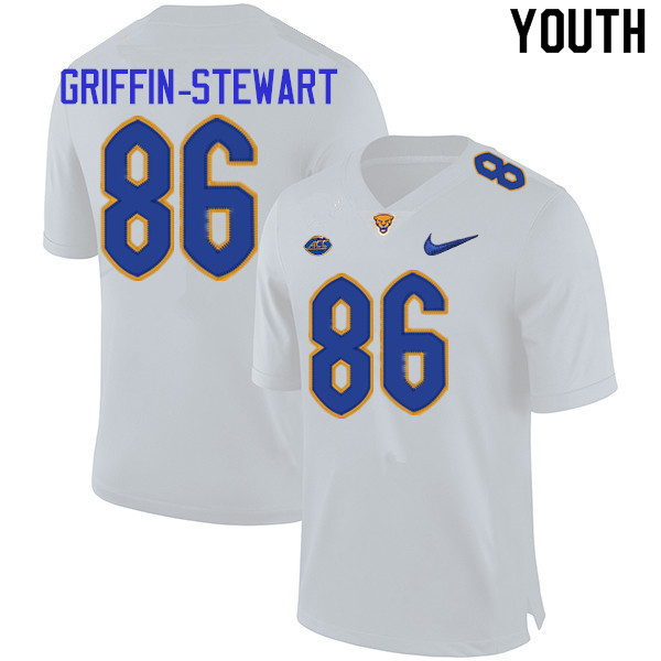 Youth #86 Nakia Griffin-Stewart Pitt Panthers College Football Jerseys Sale-White - Click Image to Close